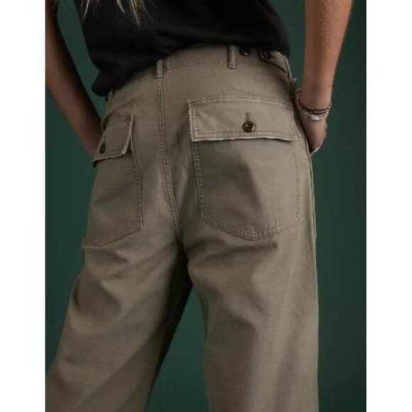 AE77 Premium Utility Pants in Washed Olive Green - Picture 4 of 5